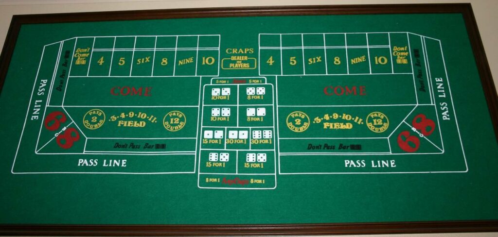 craps table from above all layout